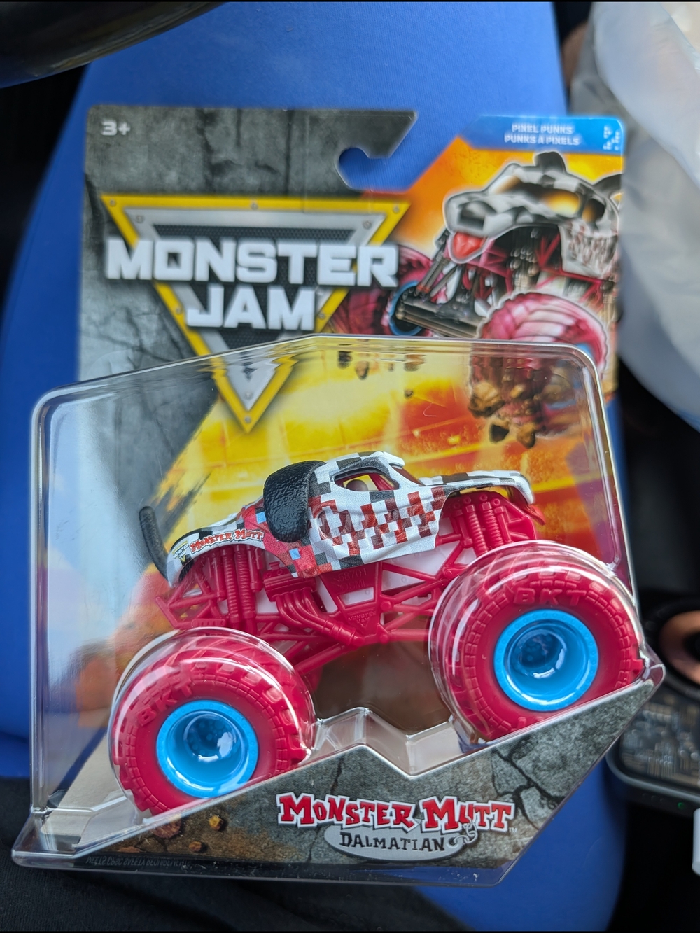 Monster Jam Monster Mutt Dalmatian Kids Monster Truck - Red & Blue